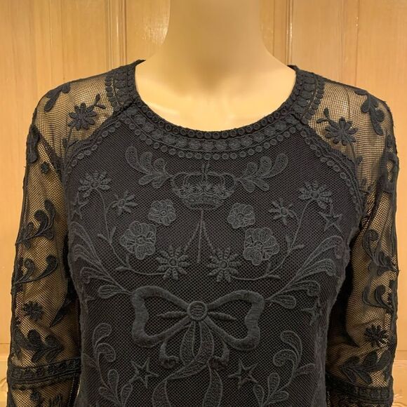 Juicy Couture black all over soft lace evening dress Sz 4 - Picture 2 of 10